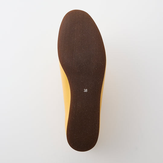 GRACE | 4039｜VINTAGE YELLOW  アンティーク加工レザー Vカットフラットパンプス